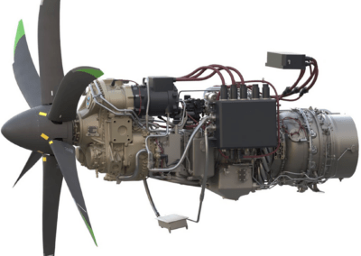PHARES engine with Collins Aerospace electric motor, power controller, and propeller.